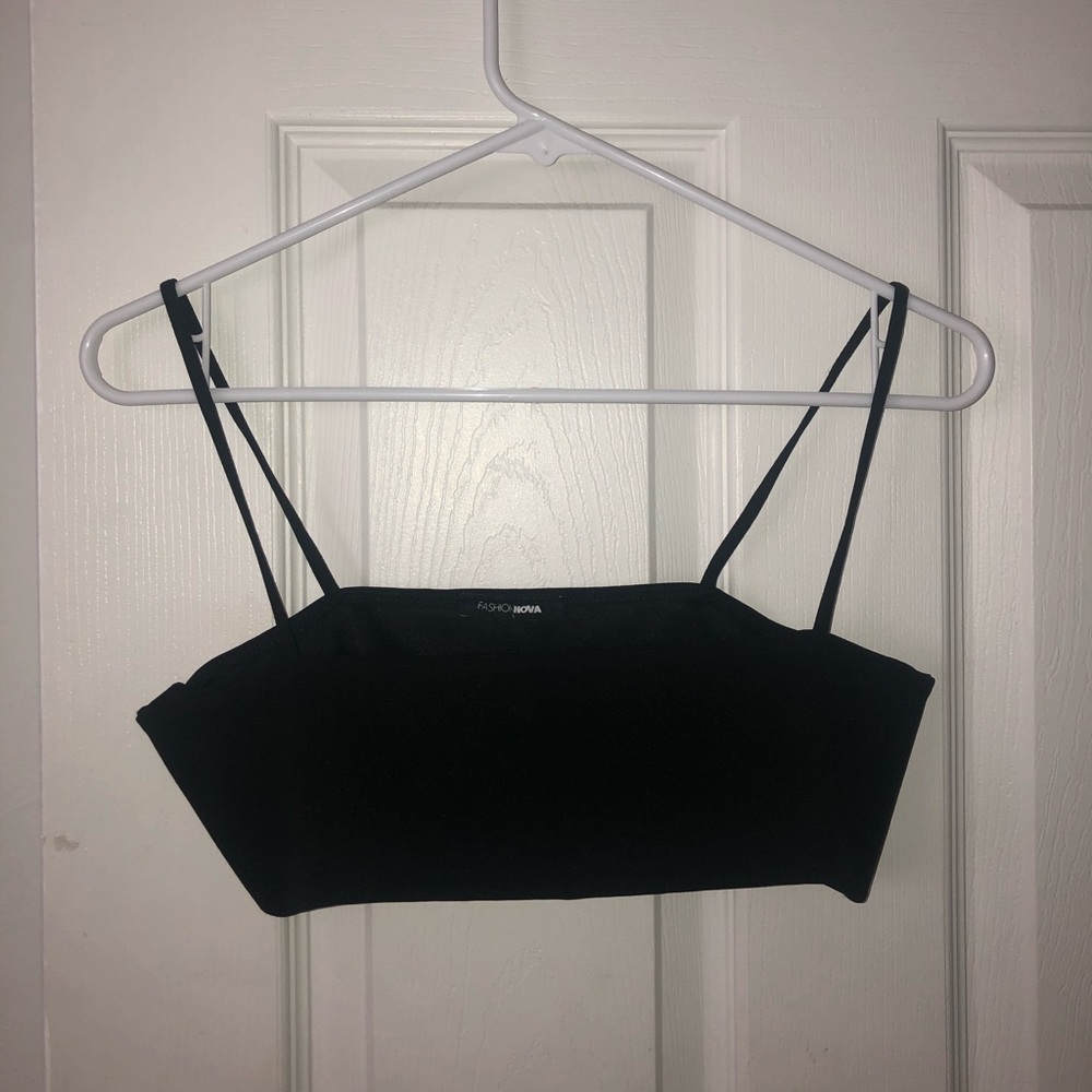 Plain black crop top